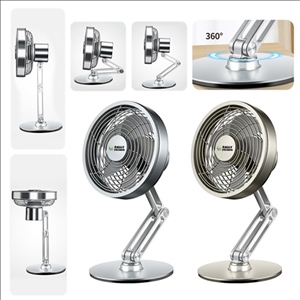 360-Degree Adjustable Folding USB Charging Metal Desktop Fan